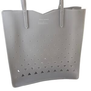 Neiman Marcus Eddie Borgo Jelly Tote Gray Laser-Cut PVC Waterproof Shoulder Bag